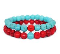 Générique Plaqué Bracelet Valentin Couleurs Breloques Bijoux Amitié pour les amoureux Bracelets cadeaux assortis Strand Couples Accessoire Phrases Rose Bracelet Bracelet 4 Anneaux (B, One Size)