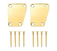 Générique Plaque de Manche en Métal Doré pour Guitare Électrique et Basse, 2 Pièces, Installation Facile, Compatibilité Large, Accessoires Modernes pour Instruments