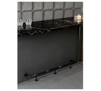 Générique Plaque de Protection et Repose-Pieds en Acier Inoxydable, Finition brossée, for comptoir, pub, Garage, Hall d'entrée.(Black,L:100cm)