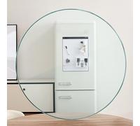 Générique Plaque De Table Rond En Verre, Dessus De Table Transparent Pour Tables Basse, Plateau De Verre 7mm De Sécurité Trempé, Bords Polis(520mm (20in))