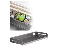 Générique Plaque d'extension de Rebord de fenêtre en Acier Inoxydable, Support à épices Mural avec Crochets, Organisateur, Extension de seuil, étagères for Plantes(60x15cm/23.6x5.9in)