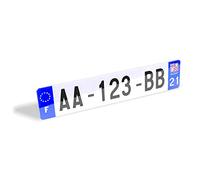 Générique Plaque d'immatriculation Voiture homologuée Extra Choc -SIV 52x11cm- Made in France- Plexi résistant aux intempéries et Anti UV pour Auto ou Remorque personnalisée.
