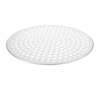 Générique Plaque et Répartition Uniforme Chaleur Argenté en Alliage D'aluminium à Pizza Perforée Ronde Design Cranté pour Cuisson au Four