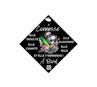 Générique Plaque Voiture Connasse à Bord fée Voiture, Plaque à Ventouse Humour Voiture, Stickers Voiture Drole Connasse à Bord Cadeau Original Accessoire Automobile