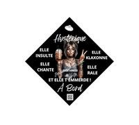 Générique Plaque Voiture Hystérique, Plaque Humour Connasse à Bord Blonde Fond Rose Plaque métal pour Voiture Stickers Accessoire Voiture