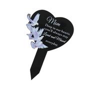 Générique Plaques commémoratives en Forme de cœur pour cimetière, en Acrylique gravé pour décoration extérieure, plaques commémoratives Noires en Forme de cœur