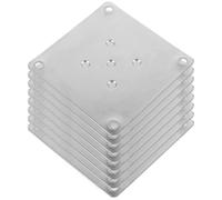 Générique Plaques de Fixation en Zinc Structure Simple Argentées Design 5 Trous, Lot de 8 Pièces pour Pieds de Meubles pour Fourniture et Modification de Mobilier