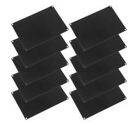 Générique Plaques de Gravure avec Trous Pré-percés 10pcs en Alliage D'aluminium Noir Étiquettes Rectangulaires Vierges Installation Facile pour Signalisation D'équipements et Machines