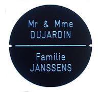 Générique Plaquette gravée pour vidéoportier bticino Linéa 3000 (2 Boutons, Noir/Lettrage rétro-éclairé)