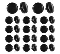 Générique Plastic Accordion Key Cap Cover, Accordion Treble Key Replacement Buttons for Accordions, Black 15 mm Flat 40pcs, Precise Fit, Matte Finish, for Treble and Bass Repair