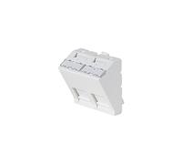 Plastron 45x45 incliné 30° pour 2 ports RJ45 keystone