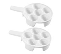 Générique Plat à Escargots en Céramique Blanche 2 Pièces Poignée, Petit Format, Résistant la Chaleur, pour Four et Grill, pour Fruits de Mer et Apéritifs