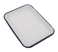 Générique Plat à Rôtir Rectangulaire en Émail Blanc, Plaque de Cuisson en Porcelaine Résistante la Chaleur, Petit Plat Vintage pour Four, Cuisson Tarte et Service, Ustensile la Cuisine