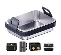 Générique Plat Air Fryer - Grille antiadhésive et résistante à la chaleur,Plat de cuisson en acier inoxydable | Pour Barbecue, Préparation Repas, Friture, Cuisine Maison, Restaurant,