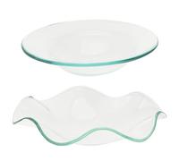 Générique Plat de Remplacement en Verre Transparent pour Chauffe-Cire Lot de 2 Pièces Ø100 Mm Plat Lisse pour Fondre Cire Parfumée Diffuseur D’arômes Usage Maison et Décoration