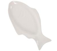 Générique Plat de Service en Céramique Forme de Poisson Blanc 28Cm pour Repas la Maison et Réceptions