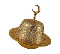 Générique Plat de service unique en métal inspiré du Moyen-Orient, 25 cm de | Construction robuste en alliage résistant à la rouille avec une mode antique pour un usage domestique et des