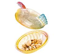 Générique Plat en Verre Poule sur son Nid,Bocal à Bonbons en Verre - Bol à Snacks en Forme de Poule | Pour Salon Bureau Cuisine Chambre Étagère et Table de Chevet