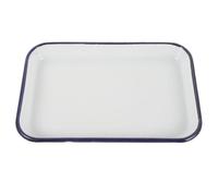 Générique Plat Rectangulaire en Émail Blanc Antiadhésif et Compatible Lave-vaisselle pour Cuisson et Pâtisserie, pour Four et Barbecue la Maison