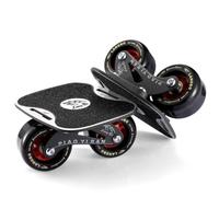 Générique Plate de Drift Road Skates, Planche Portable en Alliage d’Aluminium avec Surface antidérapante, Support en Acier, Roues PU élargies, roulements de précision, pour Glisse et virages