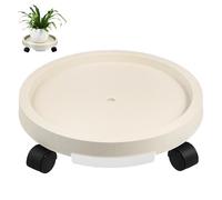 Générique Plateau à roulettes pour Plantes Intérieur et Extérieur, Bac de Récupération d'eau en Plastique Épais, Soucoupe Beige 29 Cm, Support Roulant Stable pour Pots et Jardinières,