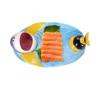Générique Plateau à Sushi - Assiettes en Céramique Requin Amusantes,Plateaux de Service pour Réception | pour Fruits Salade Gâteau Fêtes Décorations Buffet Petit Déjeuner Quotidien
