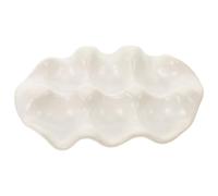 Générique Plateau à Œufs en Céramique Blanc Vintage pour Rangement Réfrigérateur et Décoration de Table, Support à Œufs Élégant Prévenant les Chocs Accidentels