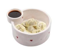 Générique Plateau Apéritif pour Chips et Sauce,Plat Céramique 2 Compartiments - Assiette de Collation pour Adultes | Adultes Déjeuner Pique-nique Bureau Dîner Lait Yaourt Baies Collation