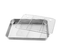 Générique Plateau De Cuisson En Acier Inoxydable Avec Grille Amovible, Plateau De Service De Stockage Des Aliments Antiadhésif Robuste For Frites