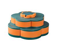 Générique Plateau de présentation pour snacks,Forme fleur double étage - Tourniquet à snacks - pour les fêtes, apéritifs, bonbons, noix, trempettes, la maison et le pique-nique