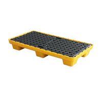 Générique Plateau de rétention modulaire pour réservoir d'huile, Palette empilable en polyéthylène avec caillebotis Plat pour Usage Industriel - Plateforme pour Baril d'huile 125 x 65 x 17 cm