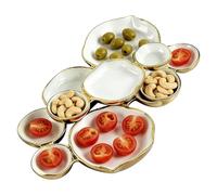 Générique Plateau De Service À Bols Multiples,Plateau à Étages Style Vintage pour Présentation | De Service En Or Blanc Cluster,pour Fruit Snack Charcuterie Dessert Apéritif Fête