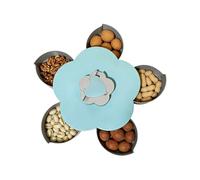 Générique Plateau de Service à Fruits - Rotatif à compartiments multiples,Plateau Légu mes avec Couvercle pour Apéritif - pour chips de légumes, dips, bonbons, desserts, fêtes, réceptions,