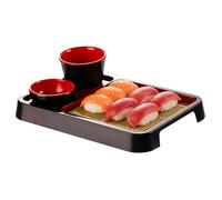 Générique Plateau De Service De Sushi - Plateau De Nouilles, De Vaisselle Avec Tasse De Trempage Pour Sauces Collations Condiments Dessert Apéritif Théme De Thé Picnic