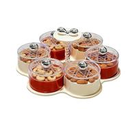 Générique Plateau de Service Divisé - Boîte de présentation rotative avec compartiments pour aliments | Plateau à Snacks avec Couvercle - pour Fêtes, Voyages, Pique-niques, Traiteur, Réceptions