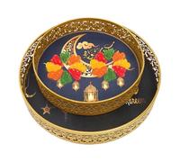 Générique Plateau De Service Ei-d-plateau Décoratif Rond D'art En Fer 2 Pièces, Stockage Des Aliments M/L Et Décoration De La Maison, Décor De Table, Plateau De Nourriture Pour La Fête