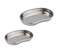 Générique Plateau de Service en Acier Inoxydable Incurvé 2pcs, Plateau Polyvalent Facile à Nettoyer pour Hôpital, Plaque de Rangement Pratique et Solide