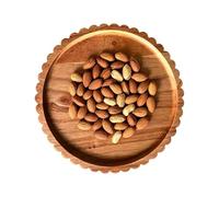 Générique Plateau De Service En Bois | Plateau Rond Rustique 21 cm - Snack Pour Table Basse - Pour Fromage, Gâteau, Bonbons, Chocolat, Bougie, Maison, Cuisine, Salon, Chambre, Bureau, Fête