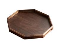 Générique Plateau de Service Octogonal en Bois avec Poignées, Classique, pour Amuse-Gueules,