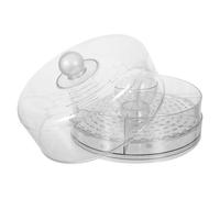 Générique Plateau de Service Rotatif en Plastique avec Couvercle et Compartiments, Plateau de Légumes Multifonctionnel pour Fruits et Snacks, pour Petits Espaces