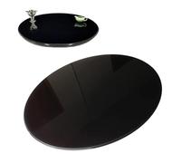 Générique Plateau De Table 8mm Rond, Plaque en Verre Trempé De Tables, Noir Panneau De Table Basse, Dessus De Rechange pour Tables De Salle À Manger(80cm/31.5in)