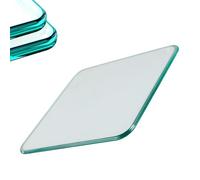 Générique Plateau De Table Carré en Verre Transparent, Dessus De Table en Verre Trempé, Bords Polis, Résistant Plateau Bureau, Plaque De Vitre Sécurisé Trempé(55x55cm/21.5x21.5in)