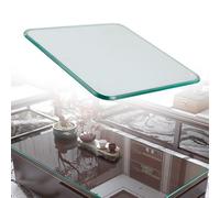 Générique Plateau De Table en Verre Trempé, Dessus Carré Table À Manger en Verre, Plaque De Tables Meuble Mobilier Transparente, Plateau Décor Accueil(55x55cm/21.5x21.5in)