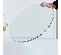 Générique Plateau De Table en Verre Trempé Rond, 38/48/55/68 cm Verre Transparent Remplacement Dessus De Table Bords Polis, Facile à Nettoyer(78cm/30.7in)