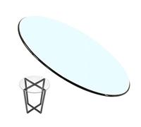Générique Plateau De Table En Verre Trempé, Rond Tische Plaque En Verre Transparente, Plan De Table De Remplacement Pour Salon Cuisine Et La Salle À Manger(600mm/24in)