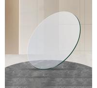 Générique Plateau De Table en Verre Trempé, Tables à Manger Ronde 30CM 55CM 68CM 90CM Dessus en Verre sécurité Transparent Remplacement(60cm/23.6in)