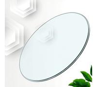 Générique Plateau de Table Rond en Verre Ø 40/50/60cm Dessus Transparent en Verre Trempé, Plaque de Rechange pour Table à Manger Facile Nettoyer(38cm(15in))
