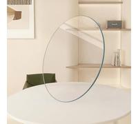 Générique Plateau de Table Rond en Verre trempé, Ø 28-98cm Plaque en Verre Transparent épais et sécurisé avec Bords Polis pour Tables à Manger/Basse(38cm/15in)