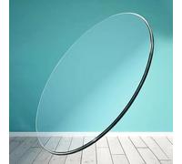 Générique Plateau De Table Rond en Verre Trempé, 28cm 38cm 50cm Dessus De Table Remplacement De Bureau Chevet, Rond Vitre Plaque Transparent Épaisseur 7mm(360mm(14in))