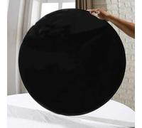 Générique Plateau De Table Rond En Verre Trempé De 38-100cm, Dessus De Remplacement En Verre Noir, Protection De Table De 7mm D'épaisseur Pour Cuisine(78cm/30.71in)